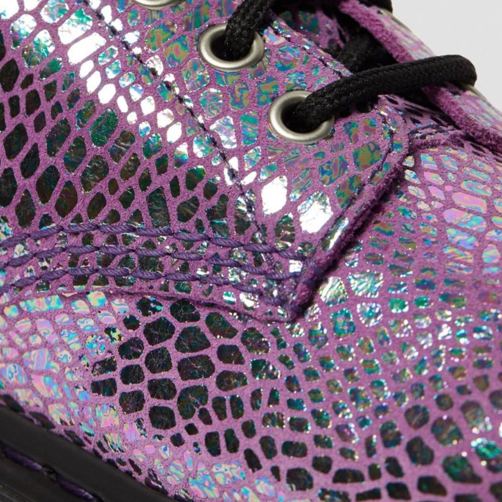 🇬🇧DR. MARTENS 1460 Pascal Purple Snake Metallic Suede Boots - Picture 13 of 16